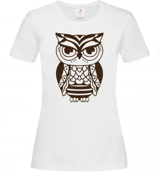 Жіноча футболка Сова бохо Білий фото