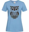 Жіноча футболка Сова бохо Блакитний фото