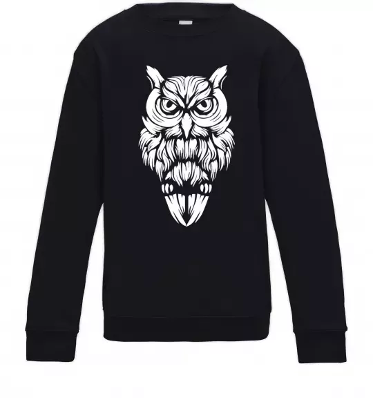 Дитячий світшот Сова зла Чорний фото
