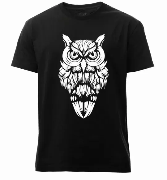Мужская премиум футболка Сова зла Черный фото