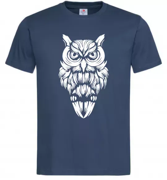 Мужская футболка Сова зла Темно-синий фото