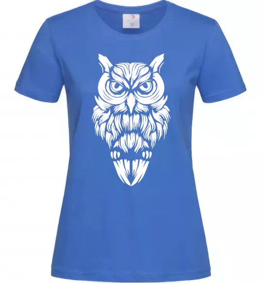 Женская футболка Сова зла Ярко-синий фото