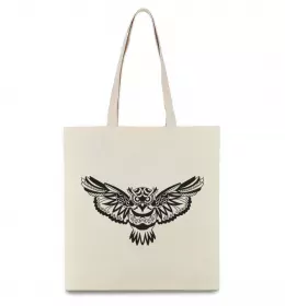 Эко-сумка Сова на гілці Черный фото