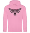 Мужская толстовка (худи) Сова летить Розовый фото