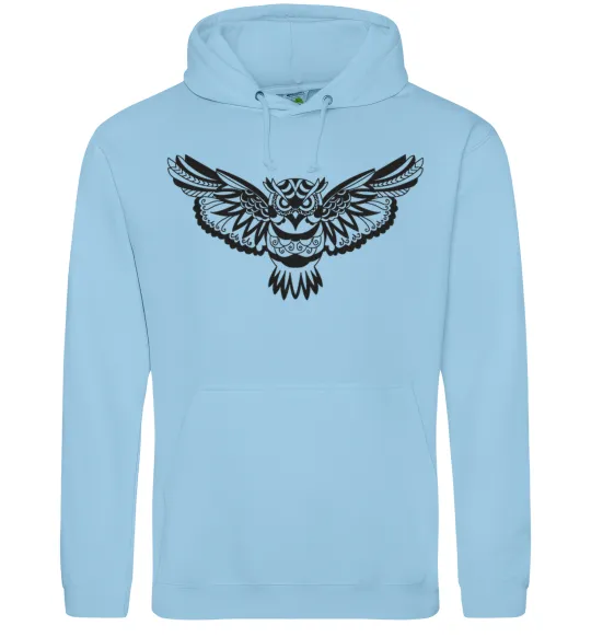 Женская толстовка (худи) Сова летить Голубой фото