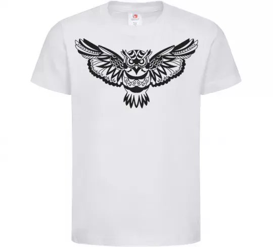 Детская футболка Сова летить Белый фото