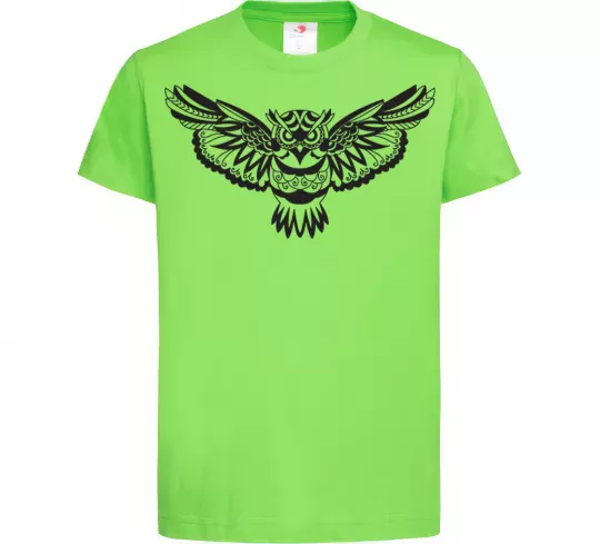 Детская футболка Сова летить Лаймовый фото
