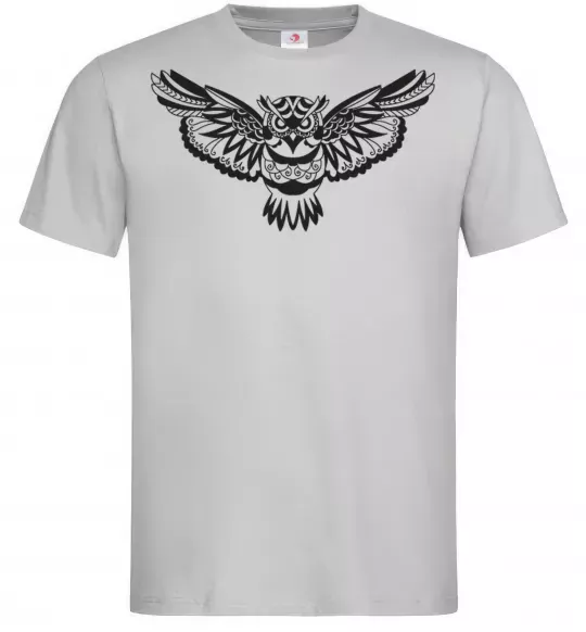 Мужская футболка Сова летить Серый фото