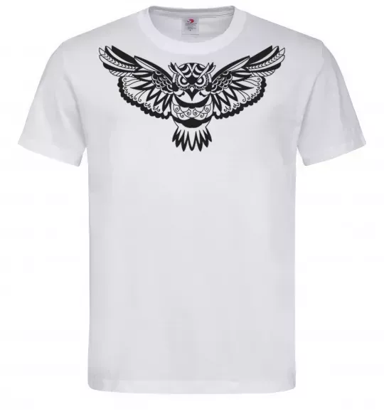 Мужская футболка Сова летить Белый фото
