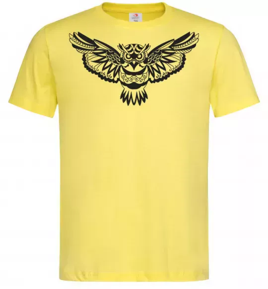 Мужская футболка Сова летить Лимонный фото