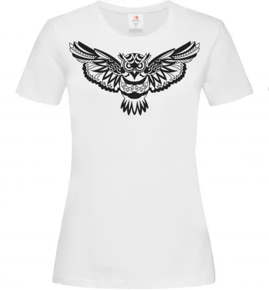 Женская футболка Сова летить Белый фото