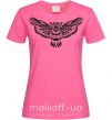 Жіноча футболка Сова летит Яскраво-рожевий фото
