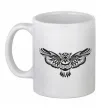 Чашка керамическая Сова летить Белый фото