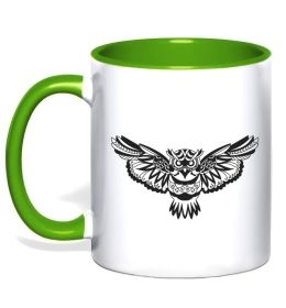 Чашка з кольоровою ручкою Сова летить