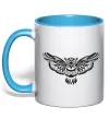 Чашка з кольоровою ручкою Сова летить Блакитний Чашка з кольоровою ручкою Сова летить Блакитний фото