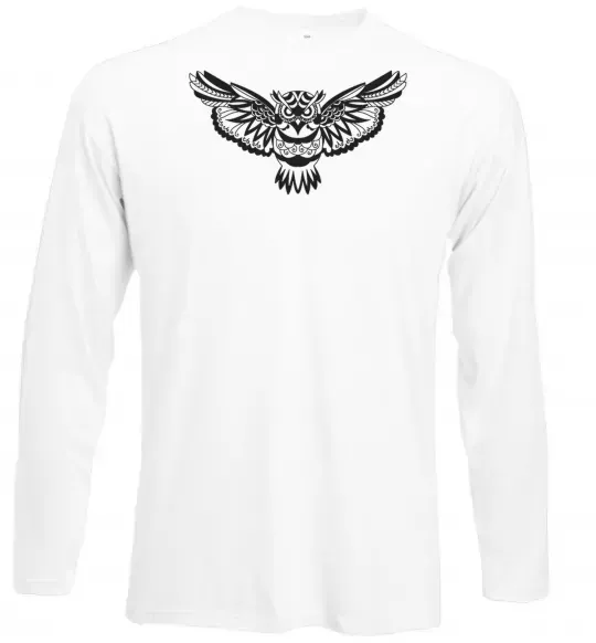 Лонгслів Сова летить Білий фото