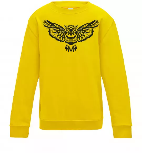 Дитячий світшот Сова летить Сонячно жовтий фото