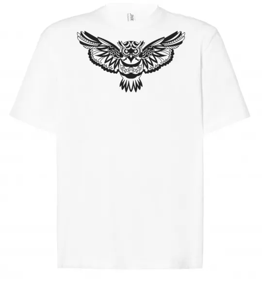 Футболка Оверсайз Сова летить Белый фото