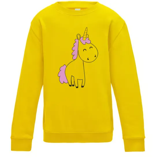 Детский Свитшот Єдиноріг в повний зріст Солнечно желтый фото