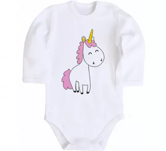 Детский боди Єдиноріг в повний зріст Белый фото