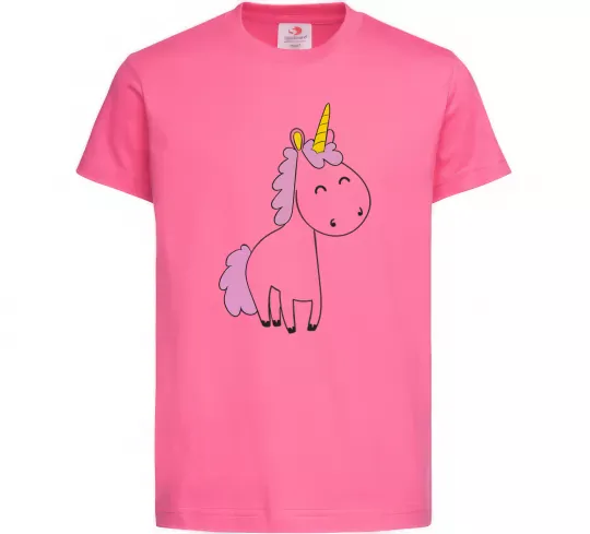 Дитяча футболка Єдиноріг в повний зріст Яскраво-рожевий фото