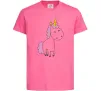 Дитяча футболка Єдиноріг в повний зріст Яскраво-рожевий фото
