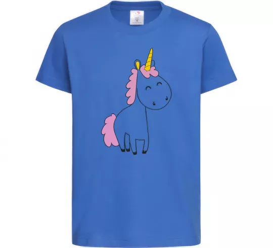 Дитяча футболка Єдиноріг в повний зріст Яскраво-синій фото