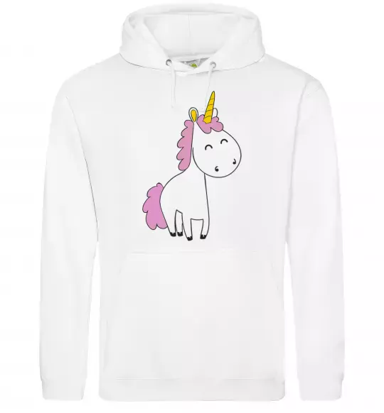 Чоловіча толстовка (худі) Єдиноріг в повний зріст Білий фото