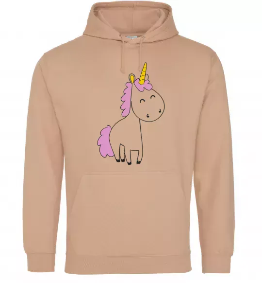 Чоловіча толстовка (худі) Єдиноріг в повний зріст Пісочний фото