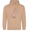 Чоловіча толстовка (худі) Єдиноріг в повний зріст Пісочний фото