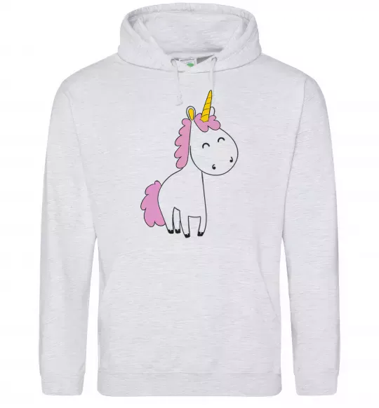 Жіноча толстовка (худі) Єдиноріг в повний зріст Сірий меланж фото