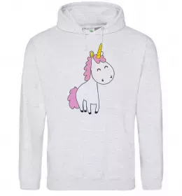 Женская толстовка (худи) Cute unicorn Серый меланж фото