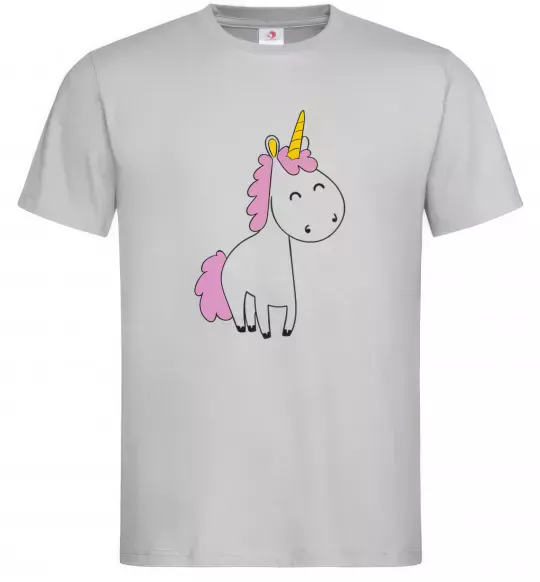 Чоловіча футболка Єдиноріг в повний зріст Сірий фото
