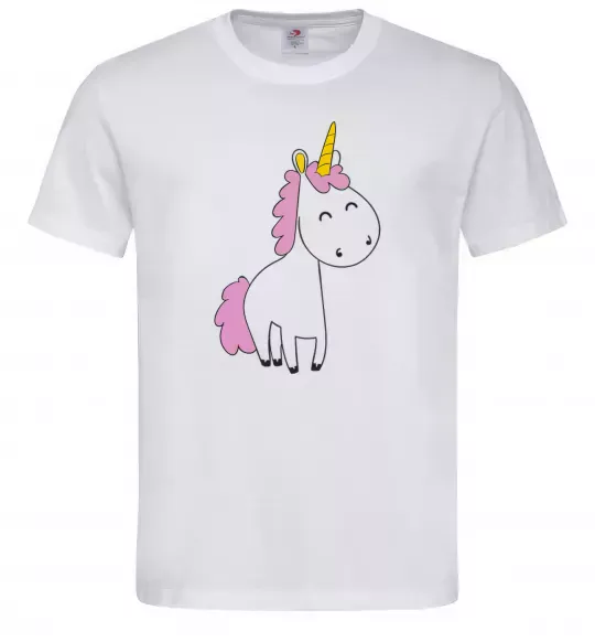 Чоловіча футболка Єдиноріг в повний зріст Білий фото