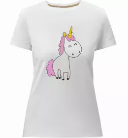 Женская премиум футболка Cute unicorn Белый фото