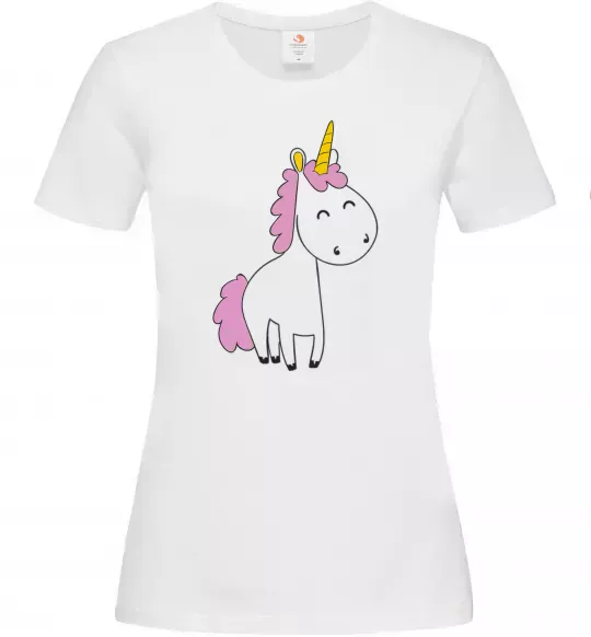 Жіноча футболка Єдиноріг в повний зріст Білий фото