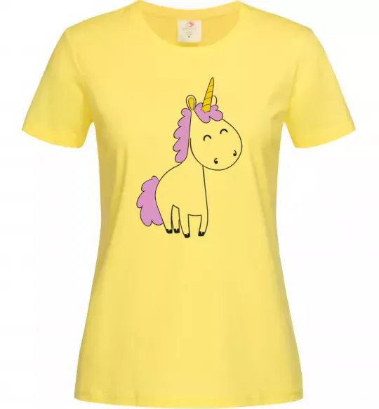 Жіноча футболка Єдиноріг в повний зріст Лимонний фото
