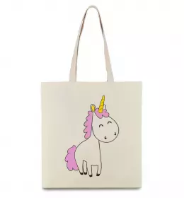 Эко-сумка Одноріг з зіркою Бежевый фото