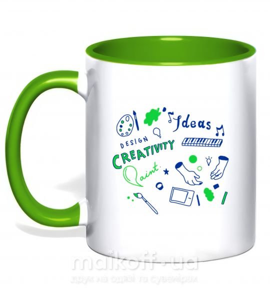 Чашка с цветной ручкой Ideas design crestivity Зеленый фото