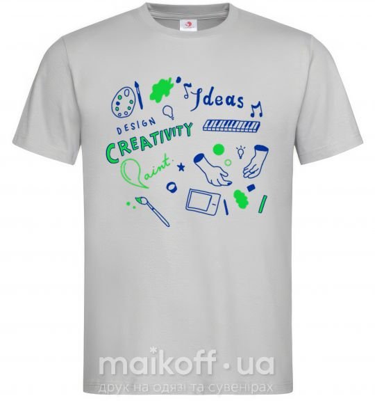 Мужская футболка Ideas design crestivity Серый фото
