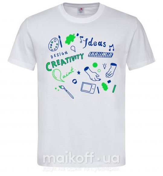 Чоловіча футболка Ideas design crestivity Білий фото