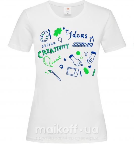 Жіноча футболка Ideas design crestivity Білий фото
