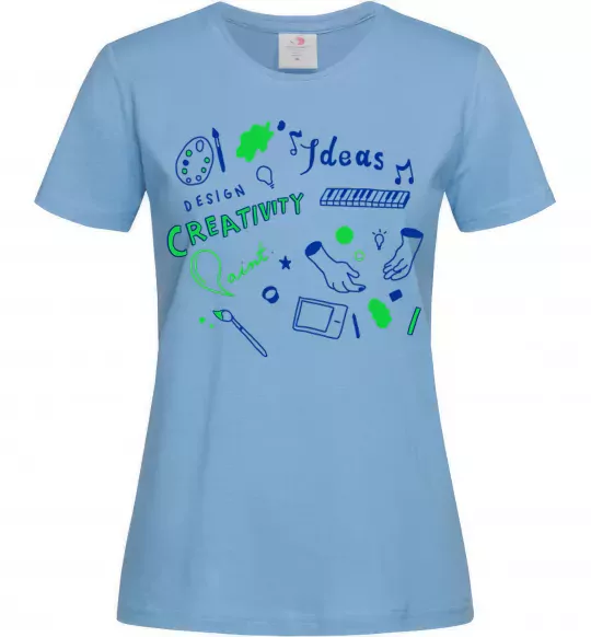 Женская футболка Ideas design crestivity Голубой фото