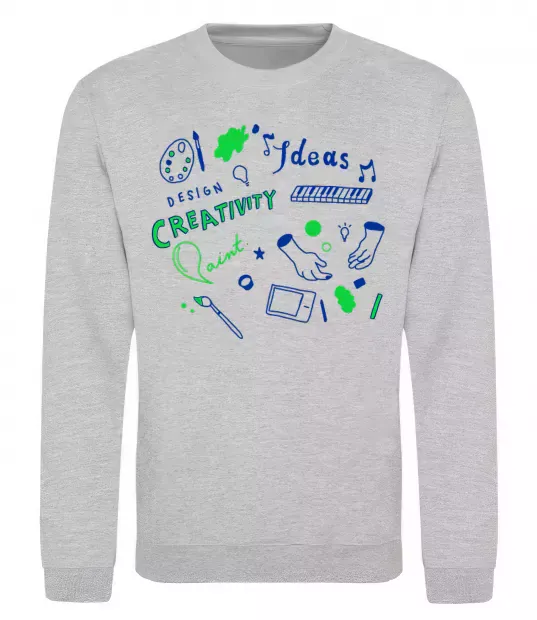 Світшот Ideas design crestivity Сірий меланж фото