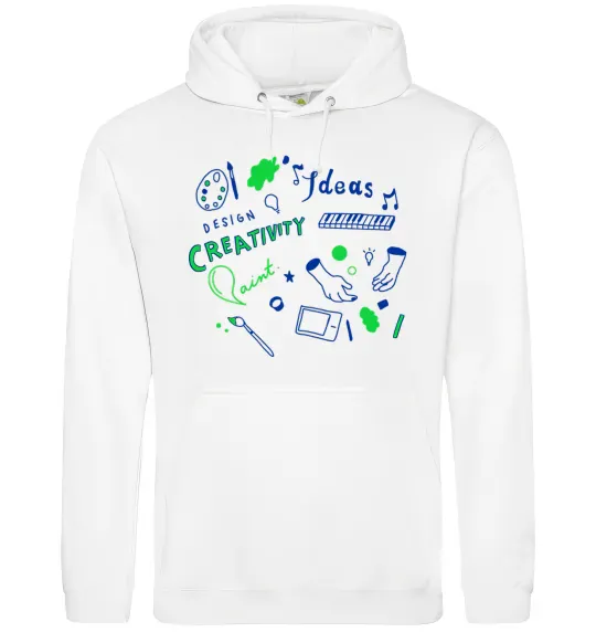 Чоловіча толстовка (худі) Ideas design crestivity Білий фото
