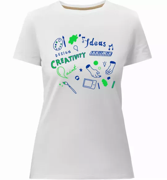 Жіноча преміум футболка Ideas design crestivity Білий фото