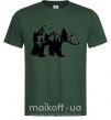 Мужская футболка Медведь природа Темно-зеленый фото