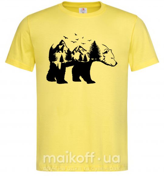 Мужская футболка Медведь природа Лимонный фото