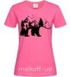 Женская футболка Медведь природа Ярко-розовый фото