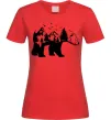 Жіноча футболка Ведмідь природа Червоний Жіноча футболка Ведмідь природа Червоний фото